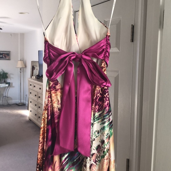 Prom style long dress halter neck with bow - Picture 9 of 12